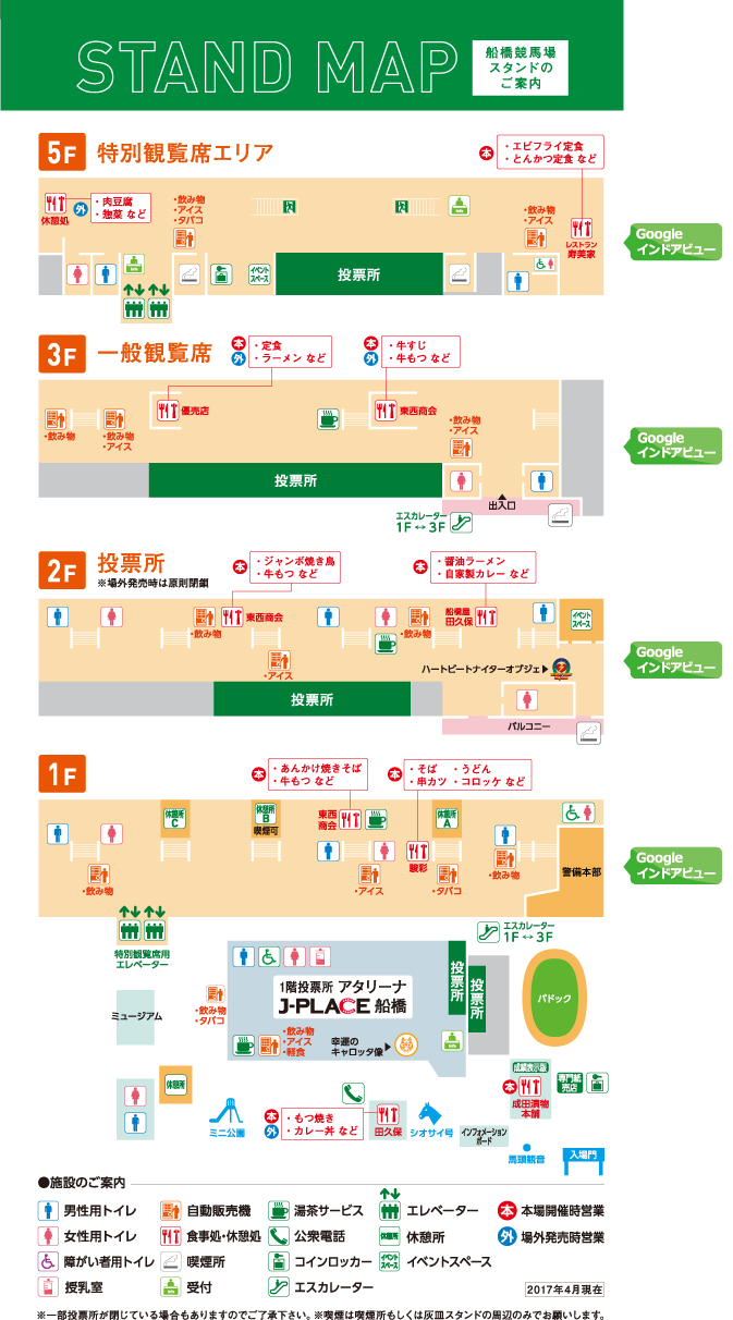 船橋競馬場メインスタンドフロアマップ